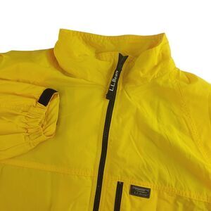 L.L. Bean Boys XL Yellow Full Zip Nylon Outdoor‎ Windbreaker Jacket Y230 *Flaw
